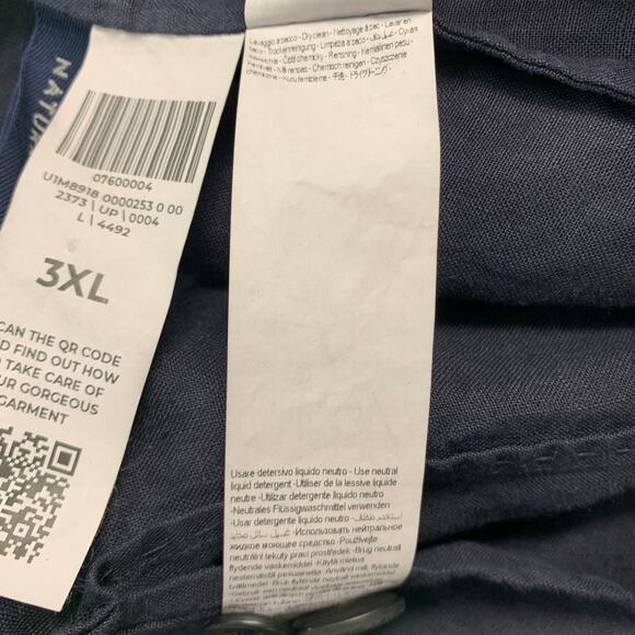 120% LINO Size 46 Navy Linen Notch Lapel Sport Coat - Picture 10 of 10